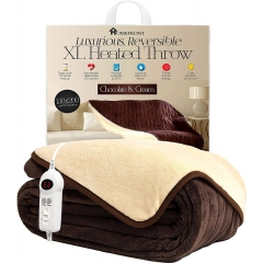 Homefront Luxury Reversible Chocolate & Cream Heated Electric Throw