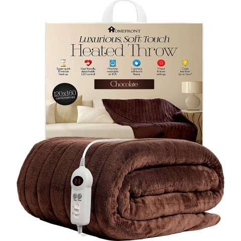 Homefront Luxury Electric Chocolate Heated Throw