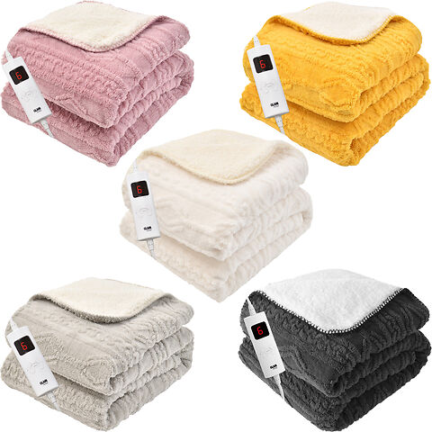 GlamHaus Heated Throw Electric Blanket - Luxurious and Soft Design